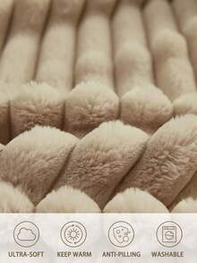 1 pieza Juego de sábana ajustada de franela con rayas gruesas, suave y cómoda, adecuada para dormitorio, dormitorio, hotel, aplicable para camas individuales, dobles, queen, king, otoño/invierno/primavera - Camel - Ver 7