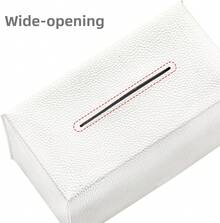 Funda Rectangular para Caja de Pañuelos, Soporte de Caja de Pañuelos de Cuero PU con Cinturón Inferior, Organizador de Caja de Pañuelos Moderno y Elegante para Hogar, Coche, Hotel, Oficina 9.5X5X5 (Blanco Oscuro) - Púrpura simple - Ver 12
