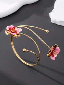 1pc Summer Sexy Vacation Style Double Layer Drip Oil Floral Armband For Women