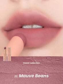 Rom&nd Romand ZERO Matte Lippenstift 22 MAUVE BEANS, seidig glatt, leicht, mattes Finish, samtweich, langanhaltende Farbe, reiche Pigmentierung, koreanisches Make-up, 3g/0,106oz - 22 MAUVE BOHNEN - Übersicht 3