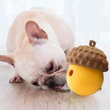 1pc Durable Silicone Dog Feeding Toy - Acorn Designed Anti-Bite Chew And Slow Feeder Puzzle With Food Dispensing Function, Interactive Textured Surface Pet Toy For Mental Stimulation And Healthy Eating Habits, Suitable For All Breeds, Silicone Dog Toy, Cute Dog Design - Multicolor - View 4