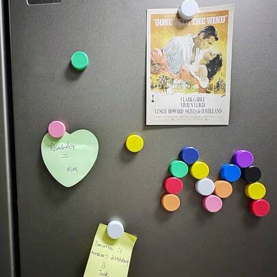 Fridge Magnet - 20 Pack 10 Colors Refrigerator Magnets, Mini Strong Magnets For Whiteboard, Locker & Map- Colorful Round Cute Small Magnets For Kitchen, Office, Classroom, School (Assorted)