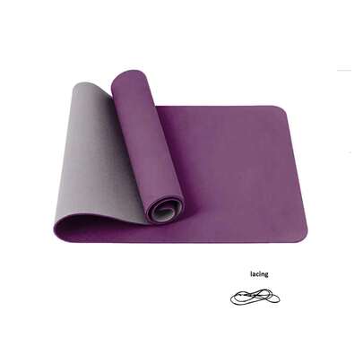 حصيرة اليوغا من مادة TPE، حصيرة لياقة بدنية مضادة للانزلاق مع حزام، حصيرة يوغا احترافية مناسبة للمنزل والبيلاتس وتمارين الأرضية