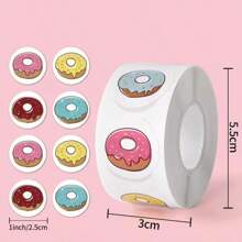 500 Peças/Rolo Adesivos de Recompensa Fofinhos de Morango Scrapbooking, Adesivos de Envelope de Frutas para Festa de Aniversário, Lembrancinhas, Produtos de Panificação