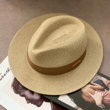 Classic Panama Straw Hat Unisex Jazz Hat Summer All-Match Anti-Ultraviolet Hat
