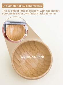 2 件竹制面膜碗和搅拌棒套装，迷你 67 毫米 DIY 面膜搅拌工具 - 卡其色 - 查看 5