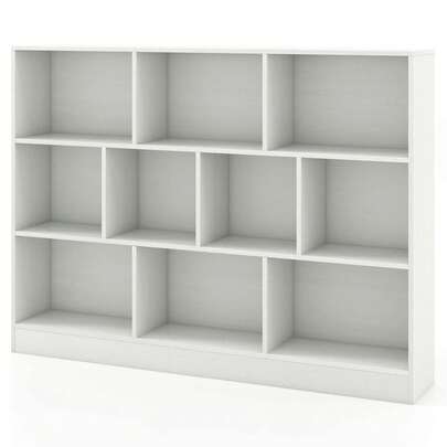 10-Cube Bookcase 41" Wooden Toy Storage Organizer For Kids Bookshelf
