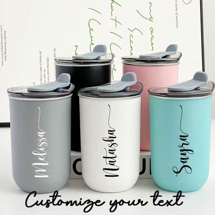 1pc Personalized Name Custom Cup Office Portable 304 Stainless Steel Coffee Cup For Girls Car Cup Simple Car Cup,Multi-Functional, ,Ornamental,Reusable,Exquisite,Stylish,High-Quality,Colorful,Modern,Custom,Personalized,Unique,Ideal Gifts For Him,Ideal Gifts For Her,Boyfriend,Dad,Girlfriend,Mom,Family,Friends,Tea Room,Home,Garden,Office,For Anniversaries,For Valentine's Day,For Mother's Day,For Birthdays,For Father's Day,For Graduation,For Weddings,For Housewarming,Drinkware,Office Decor - Multicolor - View 1
