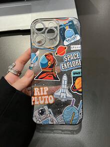 宇航员图案手机壳，个性化保护套，兼容 16 Pro Max、15/14 Plus、13、12、11 - 精孔閃點 - 查看 3