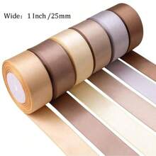 150 Meter 6 Pack grünes Satinband in verschiedenen Uni-Farben für Basteleien, Weihnachten, Geschenkverpackung, Hochzeit, Blumensträuße, Einladungen, Haarschleifen