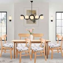 Stretch Non-Slip Soft Washable Dining Chair Covers Set Of 4, Yellow Cushion Slipcovers Kitchen And Dining Room Chairs - 02 - View 6