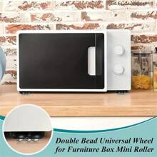 4/8pcs Mini Self-Adhesive Swivel Casters, 360° Rotation, ABS Rotating Rollers For Home And Kitchen Use