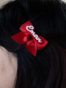 Custom Name Bow Hair Clip, Personalized Hair Accessory, Customizable Hairpin For Birthday Wedding Gift - Style a - View 6