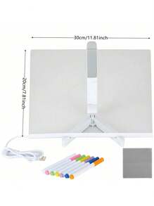 Acrylic Dry Erase Board With Led Light Up Dry Erase Board With Stand As A Glow Memo LED Letter Message Board Led Note Board White Board With 7 Color Pen For Office School Home,Back To School