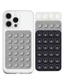 6pcs/Set 24pcs Silicone Suction Cup Phone Stand Pad, Multi-Function Suction Cup Wall Mount Bracket Square Non-Slip Phone Case Holder Suitable For Most Phones, Great For Home, Outdoor Shooting (1/2/3/6pcs Available)