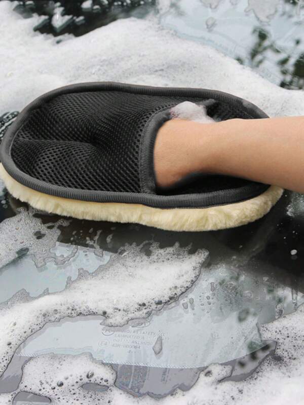 1 pièce Gant de lavage de voiture en laine douce, 15*24cm Gant de lavage de voiture, Fournitures de nettoyage de voiture