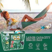 Borsa da spiaggia per donna, borsa a mano leggera, adatta per le vacanze e i viaggi al mare, adatta per donne e famiglie