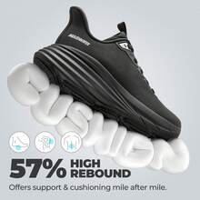 Women's Slip On Walking Shoes Hands-Free Cushion Running Tennis Non-Slip Comfortable Gym Workout Athletic Breathable Fashion Sneakers SwiftLite - 黑色 - 查看 3