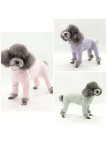 Ropa para perros de felpa sólida multicolor, mono de 4 patas, mono casual cómodo adecuado para perros pequeños como Teddy, Pomerania, Yorkshire Terrier, Maltés, para todas las estaciones