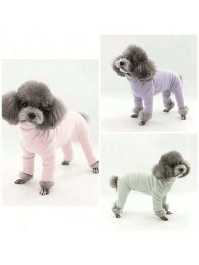 Multi-Color Solid Fleece Dog Clothes, 4-Leg Jumpsuit, Comfortable Casual Bodysuit Suitable For Small Dogs Like Teddy, Pomeranian, Yorkshire Terrier, Maltese, All Seasons