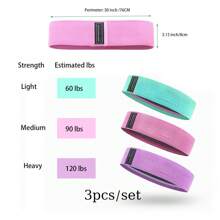 3pcs/Set Elastic Hip Band Yoga Resistance Band Wide Fitness Exercise Legs Band Loop For Circle Squats Training Outdoor Gym Fitness Booty Workout - Multicolor - View 7