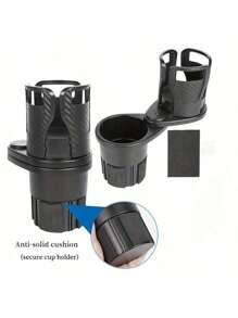 1 件 360 度旋转车载杯架多功能 4 合 1 可调节双杯架带海绵垫