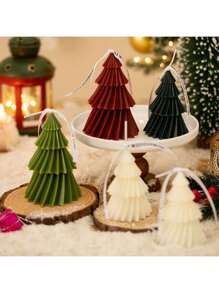 1pc Scented Candle In Christmas Tree For Bedroom Aromatherapy, Home Decor Holiday Decoration Gift,Christmas