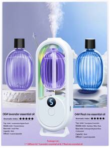 卧室静音香薰机，温和自然，消除异味，浴室空气清新剂，室内香薰炉，香薰精油扩散器，壁挂式/桌面式，USB充电，带氛围灯