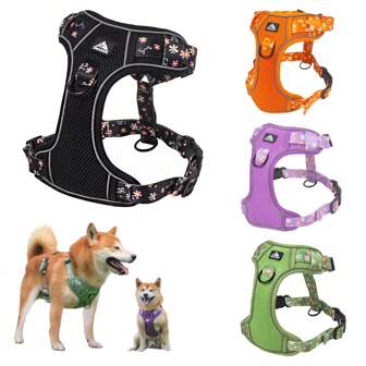 Arnés reflectante ajustable para perros de estilo militar, permite que los perros caminen libremente y con  en la calle, es conveniente para pasear y entrenar