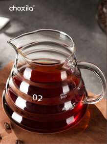 choxila 1 件套咖啡壶，适用于手冲咖啡机，玻璃咖啡壶，云形透明咖啡壶带盖，学校用品，沙特国庆日