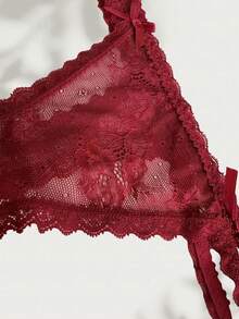 1pc Customized Crystal Letter Sexy Lace Personalized Name Thong Panties, Bikini Tanga Lingerie T-Back Gift For Girlfriend, Wife, Valentine's Day, Christmas, Halloween, Thanksgiving, Birthday. - Multicolor - View 8