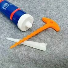 3个玻璃胶密封盖，防止开口管快速干涸，防滴漏填缝枪密封盖，硅胶密封胶盖，密封胶密封盖，硅胶密封胶喷嘴疏通工具，硅胶密封胶枪配件，适用于家居维修、浴室防水，男士工具，水管工必备工具 - 彩色 - 查看 6