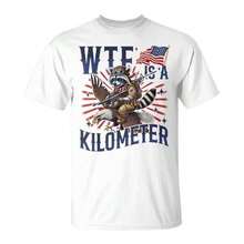 Celebrate National Pride – IS A KILOMETER' T-Shirt with Raccoon and Flag