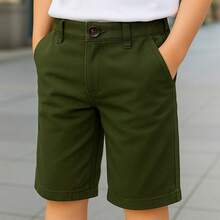Casual Bermuda Social Boy Baby Children And Teenagers Comfortable Elegant And Modern Various Colors PREMIUM Fabric Fast Delivery - xanh quân đội - Xem 2