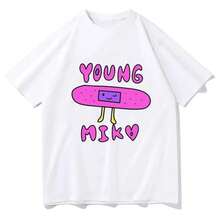 Young Singer Miko Graphic Print T-Shirt Women Vintage Fashion Short Sleeve T-Shirt Harajuku T-Shirt Streetwear Women Clothing - White - View 1