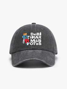 1 Pc DTMF PUERTO RICO Print Washed Baseball Cap Classic Casual Stylish Vintage Soft Sweatband Adjustable Size Lightweight Sun Protection Versatile Dad Hat Suitable For Outdoor Sports Daily Wear Party Vacation Perfect Gift For Families And Friends