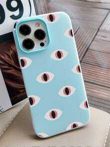 WeiMi 1pc Fashionable Minimalist All-Over Eye Pattern Colorful Cute Jelly Pudding Waterproof Shockproof Anti-Slip TPU 2-In-1 Soft Phone Case Cover Compatible With Apple Phones - Multicolor - View 1