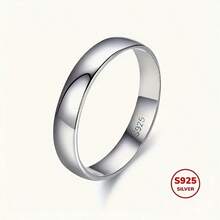 Fashionable Titanium Steel Plain Couple Rings, S925 Silver Plated, Non-Fading, Personalized Tail Ring, Engagement Jewelry, Eternal Style, Suitable For Casual Wear And Party, Christmas, Birthday, Holiday, Best Friend Gift