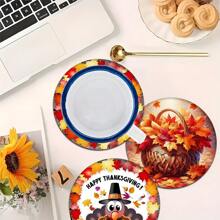 2 Stücke/4 Stücke/6 Stücke Truthahn Muster bedruckte Silikon Tischsets, Thanksgiving Dekoration, Thanksgiving Geschenk, geeignet für Esszimmertisch, Kaffeebar, ganzjährige Dekoration, waschbare Tischsets, Raumdekoration, Untersetzer, Abtropfmatten, Küchen- und Esszimmer Tischsets, Innen- und Außenbereich Party Dekoration, Wohndekoration, ideales Geschenk