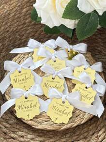 Christening Favors Tag, Gold Acrylic, Chocolate Favors, Mirror Tag, Luxury Cross Favors, Perapnalized Gifts Christmas Gift Tags