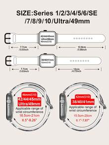 1pc Soft Elastic Breathable Wristband Replacement Strap, Compatible With Samsung, Garmin, Honor Smartwatches, Apple Watch 38mm 40mm 41mm 45mm 44mm 42mm 49mm, Fashionable Casual Multi-Color Silicone Band Compatible With Apple Watch Ultra SE/10/9/8/7/6/5/4/3/2/1, 1pc Soft Elastic Breathable Floral Wristband Replacement Strap Compatible With Apple Watch