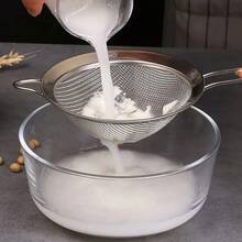 1pc/3pcs Stainless Steel Fine Mesh Strainer, Multifunctional Kitchen Tool For Sifting Flour, Tea Leaves, Cooking Oil, Coffee Powder, Juice - Silver - View 2