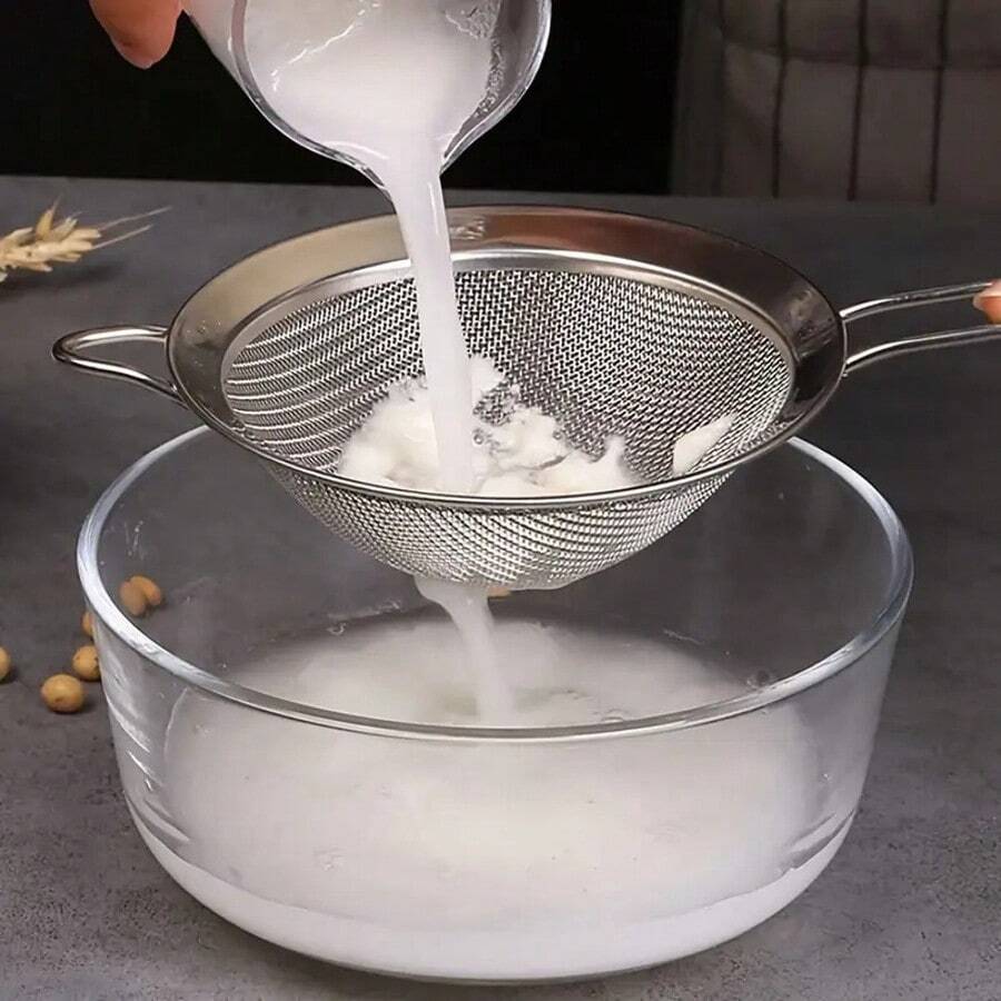 1pc/3pcs Stainless Steel Fine Mesh Strainer, Multifunctional Kitchen Tool For Sifting Flour, Tea Leaves, Cooking Oil, Coffee Powder, Juice