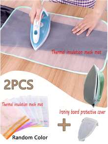 Funda protectora avanzada de plancha - Funda protectora fácil de instalar para plancha de vapor, tabla de planchar, paño de planchar para todo tipo de telas, bolsas, bolsas de almacenamiento y cajas de almacenamiento para proteger ropa delicada y accesorios del hogar en colores aleatorios - Blanco - Ver 3