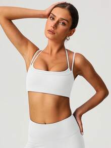 Sodalemon Women's Adjustable Strap Racerback Sports Bra - Multicolor - View 6