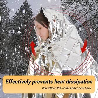 5 PCS Emergency Insulation Blanket,Survival Camping Blanket,Emergency Foil Blanket,Independent Packaging,Suitable For Marathons, Outdoor Travel, Hiking, Emergency Survival Or First Aid