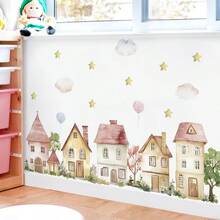 1 Stück bunte, süße Haus Wandaufkleber für Kinderzimmer, abnehmbare Kinderzimmer Aufkleber, Spielzimmer Wandkunst, Baby Mädchen Jungen Schlafzimmer Dekoration