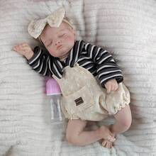 1pc 18 Inch Lifelike Simulation Doll Hand Drawn Hair Half Glue Reborn Dolls Playing House Accompanying Toys Birthday Present - Multicolor - View 2