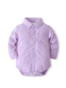 KIMOCAT Baby Langarm Bodysuit in Unifarbe, Frühling/Herbst