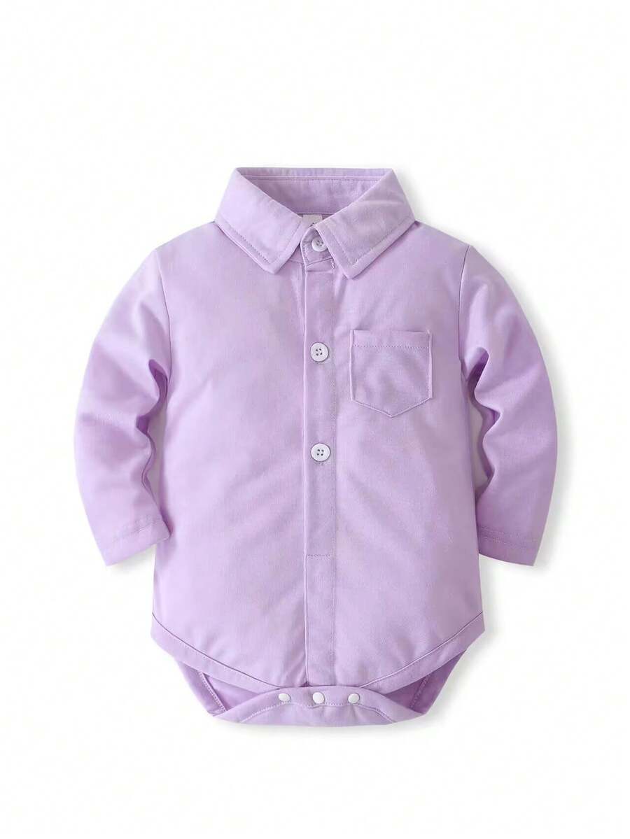 KIMOCAT Baby Langarm Bodysuit in Unifarbe, Frühling/Herbst